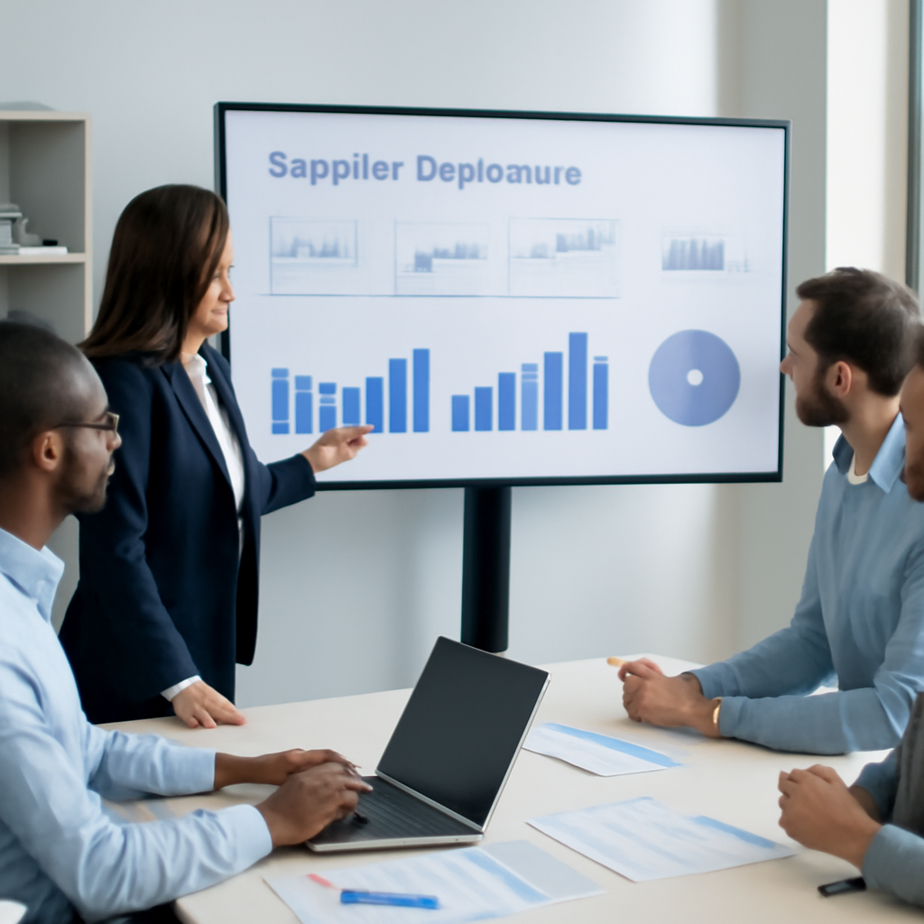 Team finance che analizza la gestione pagamenti fornitori su dashboard
